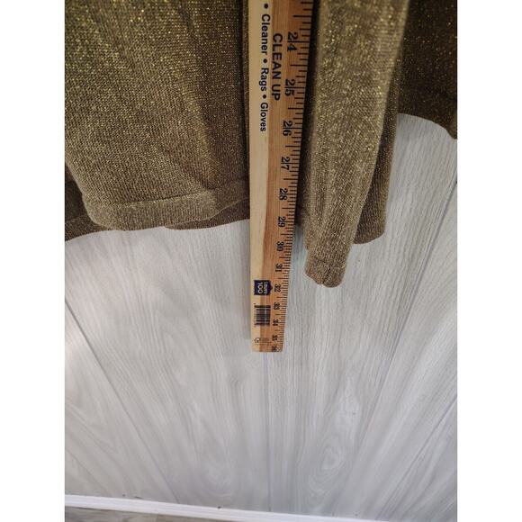 Avenue Women’s Sweater Olive Green Gold Flecks Square Neck Size 18/20 - Picture 9 of 10